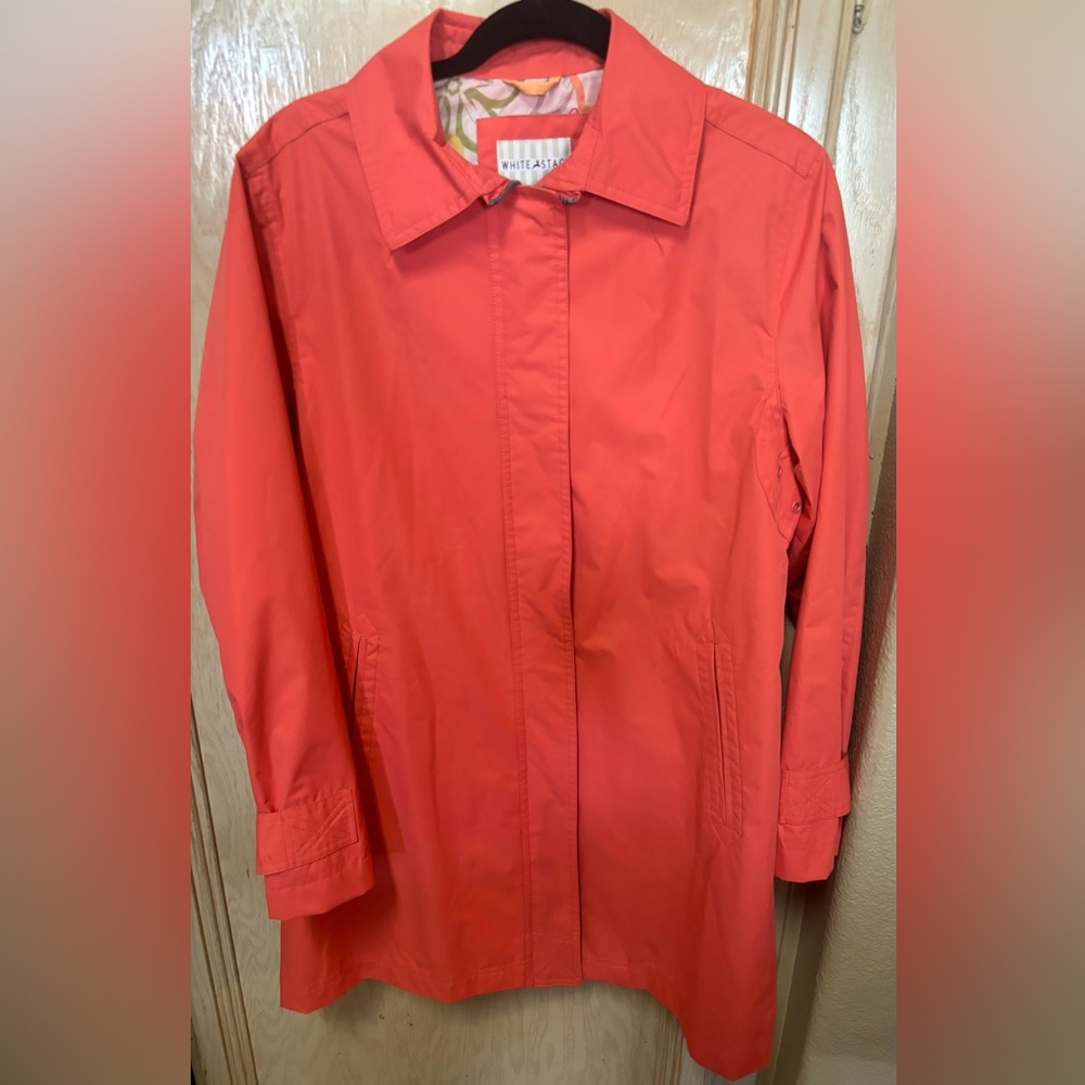 White Stag Coral Floral Rain Coat Jacket Size Medium - Picture 1 of 16